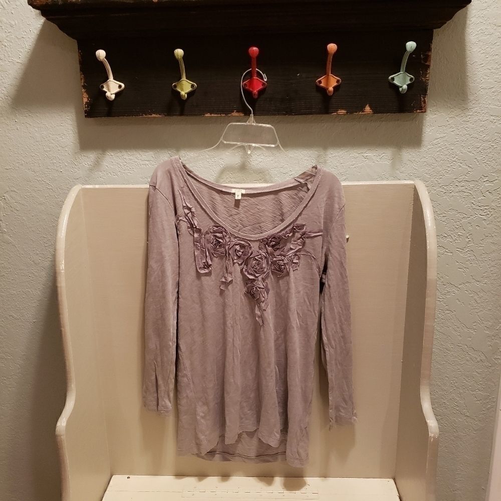 J Crew Top Soutache Silk Rosettes sz M